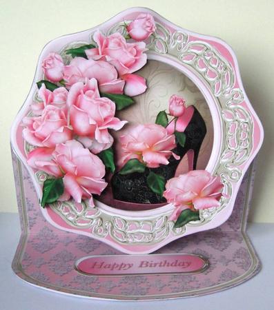 Rose Shoe Octagon Frame Easel Card Mini Kit by Margaret McCartney