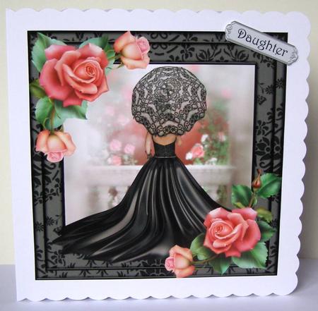 The Downton Rose & Parasol 8x8 Quick Topper by Margaret McCartney