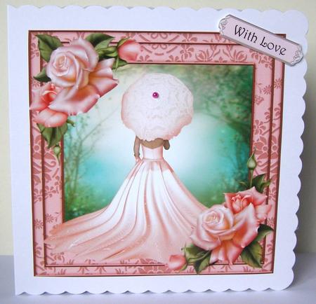 Pretty Pink Parasol 8x8 Quick Topper by Margaret McCartney