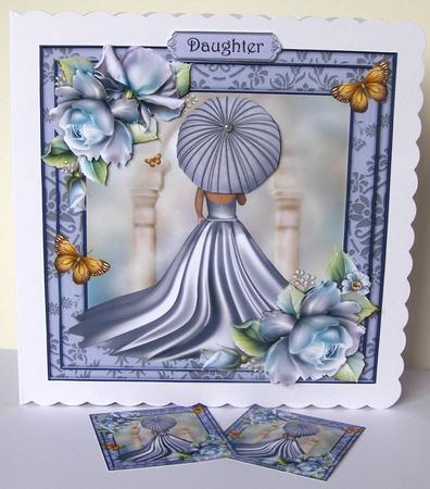 Beautiful Blue Roses & Parasol Mini Kit by Margaret McCartney