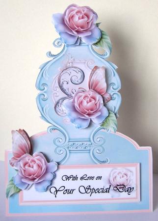 The Little Blue Vase - Shaped Topper by Margaret McCartney