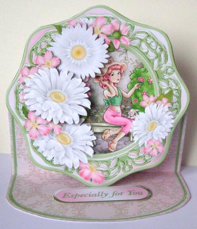 Blossom and Daisies Octagon Frame Easel Card Mini Kit by Margaret McCartney