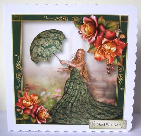 Windswept in Green & Gold 8x8 Quick Topper by Margaret McCartney