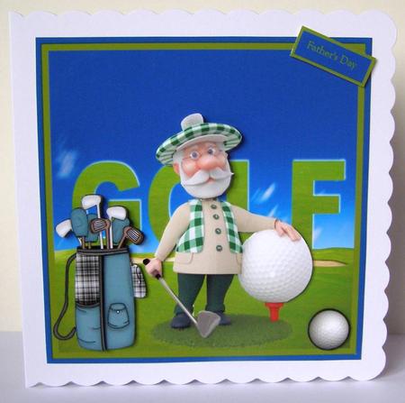 Golfer Card with Decoupage by Margaret McCartney