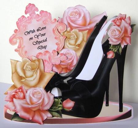 Perfectly Perky in Pink - Shaped, Shoe Topper by Margaret McCartney
