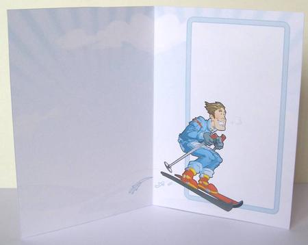Skier Dude Blue Insert by Margaret McCartney