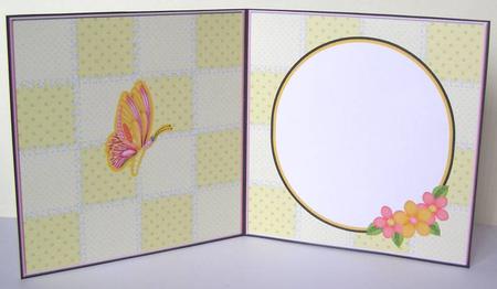 Pink & Yellow Flowers & Butterfly Insert by Margaret McCartney