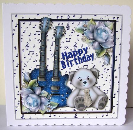 Birthday Boy Music Bear by Margaret McCartney