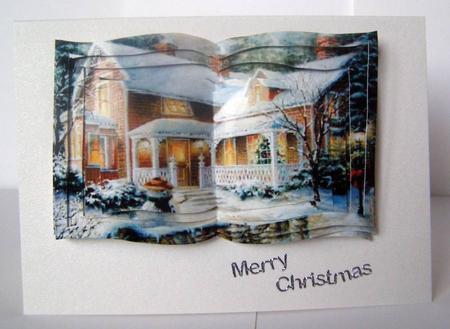 Christmas Pretty Snow House Tunnel Book Sheet by Margaret McCartney