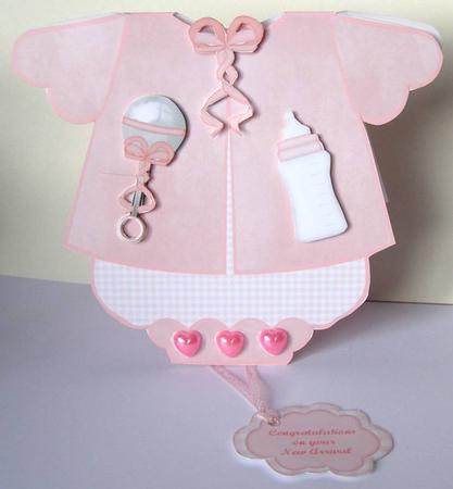 Pink Baby Girls Romper Suit Card Kit by Margaret McCartney