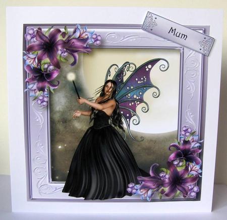 'lumos' with Purple Lilies 8x8 Quick Topper by Margaret McCartney