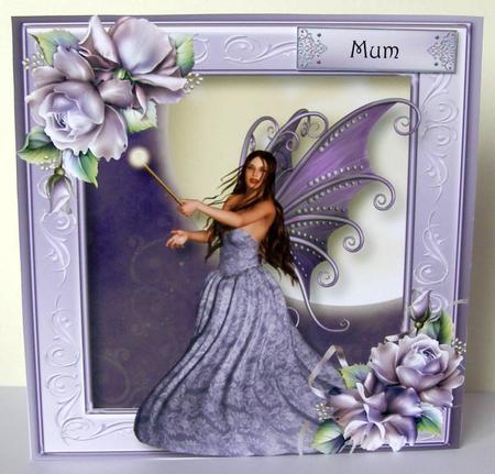 'lumos' with Pale Purple Roses 8x8 Quick Topper by Margaret McCartney
