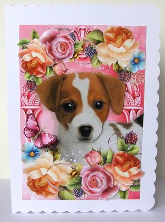 Jack Russel in Summer Flowers by Margaret McCartney