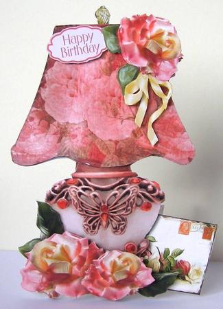 Pretty Things Shaped Card Mini-kit - Roses, Letter & Lamp by Margaret McCartney