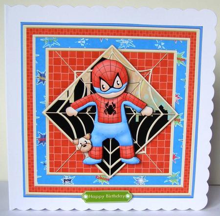 Spider Hero Andy Birthday Boy 8x8 Mini Kit & Decoupage by Margaret McCartney