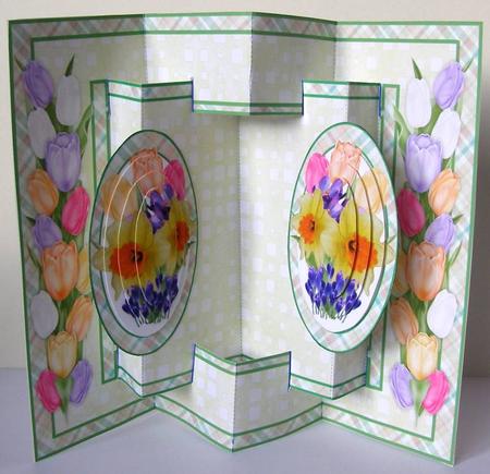 3D Concertina Pop-out - Spring Flowers by Margaret McCartney
