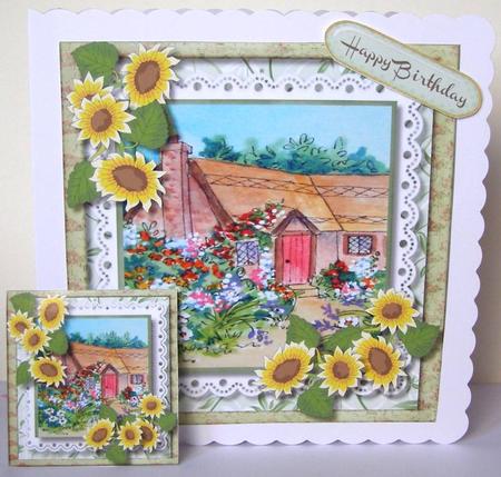 Beautiful Sunflowers at the Cottage Gate  by Margaret McCartney