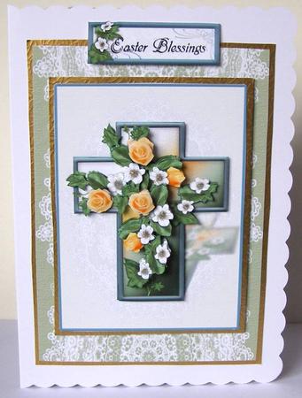Yellow Roses in Cross Easter or Sympathy Mini Kit by Margaret McCartney