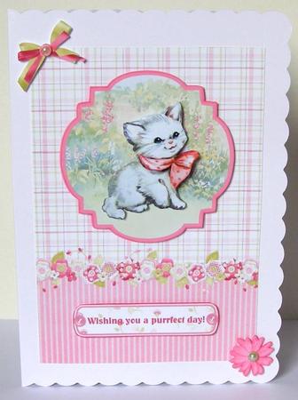Cute Kitten in the Garden Topper & Decoupage by Margaret McCartney