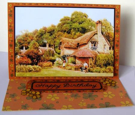 Vintage Village Scene Card Topper/easel Card Minikit by Margaret McCartney