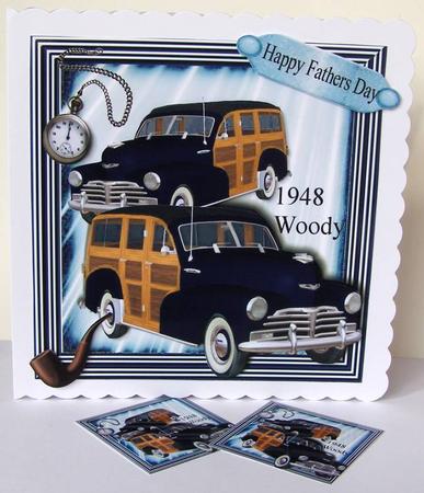 1948 Black Vintage Woody Car, 8x8 Mini Kit by Margaret McCartney