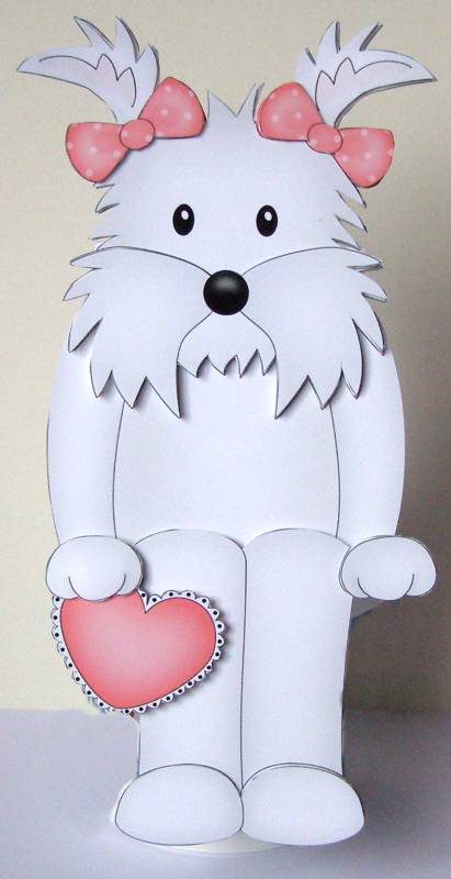 3D on the Shelf Card Kit - Jess Westie Dog by Margaret McCartney