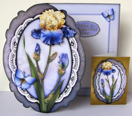 Fancy Fold Card Lillies Ble 216 by Margaret McCartney