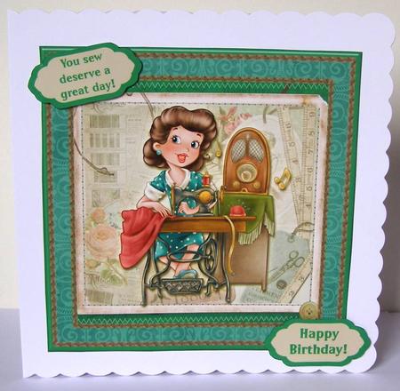 Vintage Seamstress Topper & Sentiments by Margaret McCartney