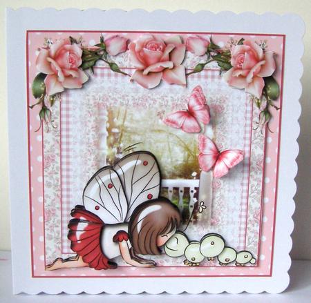 Cute Fairy Kisses Card Front Kit by Margaret McCartney