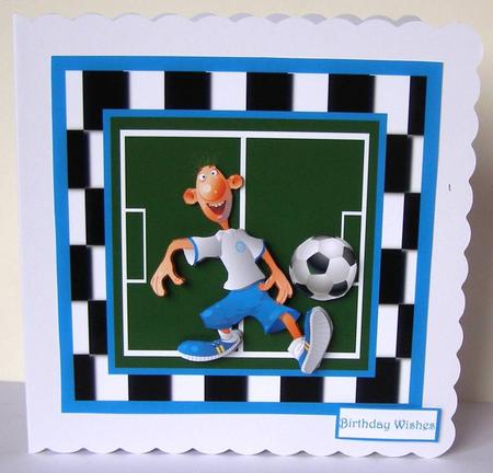 The Footballer Card with Decoupage by Margaret McCartney