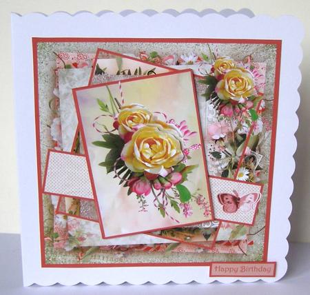 English Rose with Decoupage by Margaret McCartney