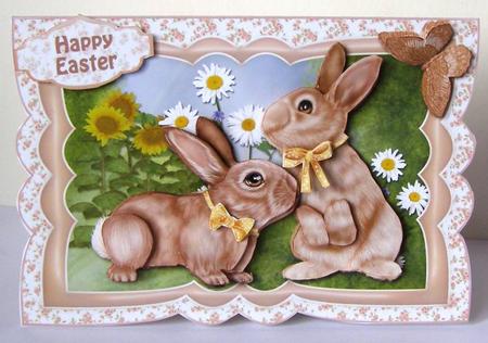 Bunnies in the Garden Scalloped Card Kit by Margaret McCartney