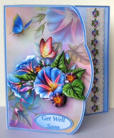Morning Glory Shaped Edge Card Mini Kit by Margaret McCartney