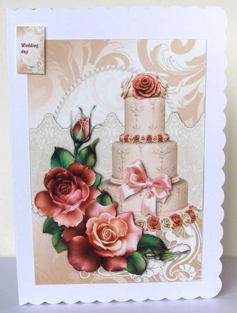 Wedding Cake & Spring Roses by Margaret McCartney