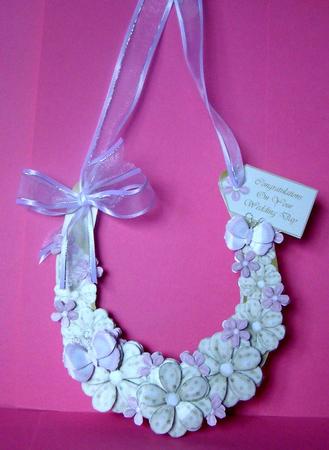 Beautiful Pink 3D Decoupage Lucky Wedding Horseshoe Kit by Margaret McCartney