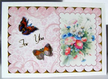 Wildflower Bunch Top Scalloped Edge Card by Margaret McCartney