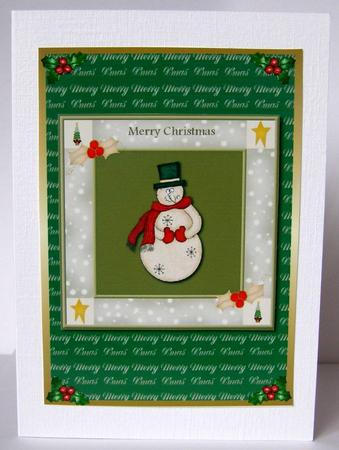 Green & Gold Merry Xmas Backing Paper by Margaret McCartney