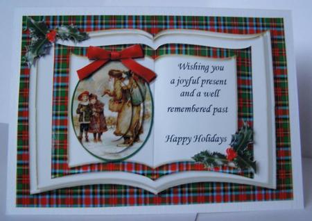 Vintage Santa Christmas Book Card by Margaret McCartney