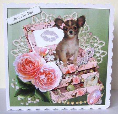 Jewlery Box Card Topper with Decoupage by Margaret McCartney