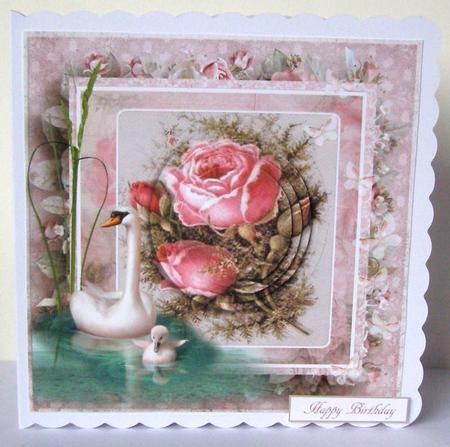 Rose Swan Topper with Pyramid Layers by Margaret McCartney