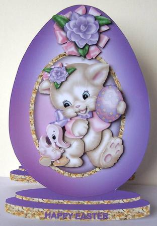 Kitty Easter Egg Shaped Card Kit by Margaret McCartney