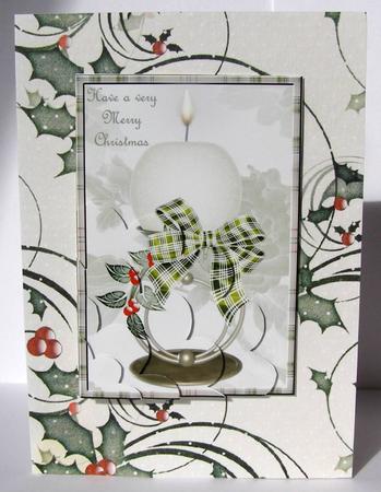 A Christmas Candle Petal Edge Corner Stacker by Margaret McCartney