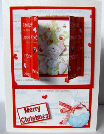 Open the Door! Happy Christmouse! Card by Margaret McCartney