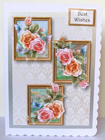Rosy Glow Roses Frame Trio by Margaret McCartney