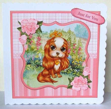Cute Cavalier Puppy Topper & Decoupage by Margaret McCartney