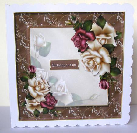 Antigue Rose's Card with Decoupage by Margaret McCartney