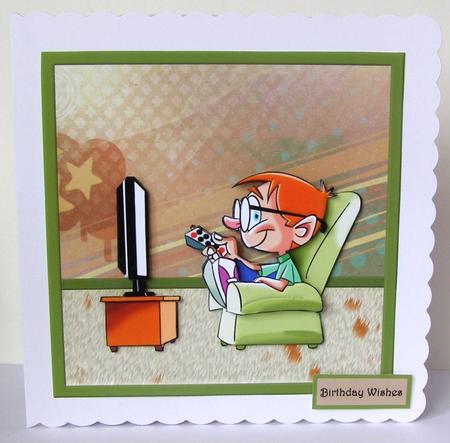 Mike the Flicker Card with Decoupage by Margaret McCartney