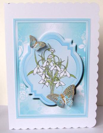 Snowdrops with Butterflies Watercolour Step by Step Decoupag by Margaret McCartney