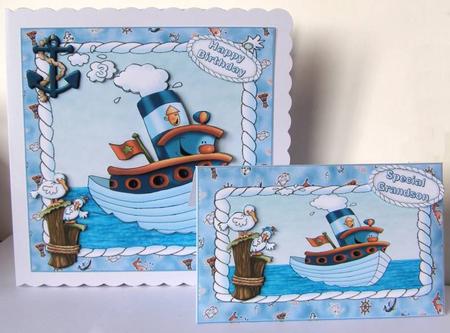8x8 Tug Boat Birthday Wishes Mini Kit by Margaret McCartney