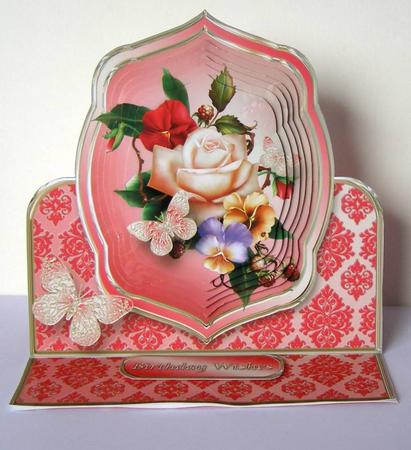 Pansy Posy Pyramid Easel Card Mini Kit by Margaret McCartney